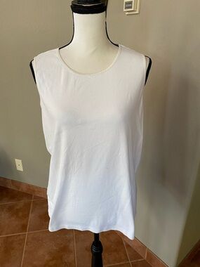 CJ Banks White Sleeveless Tank Top